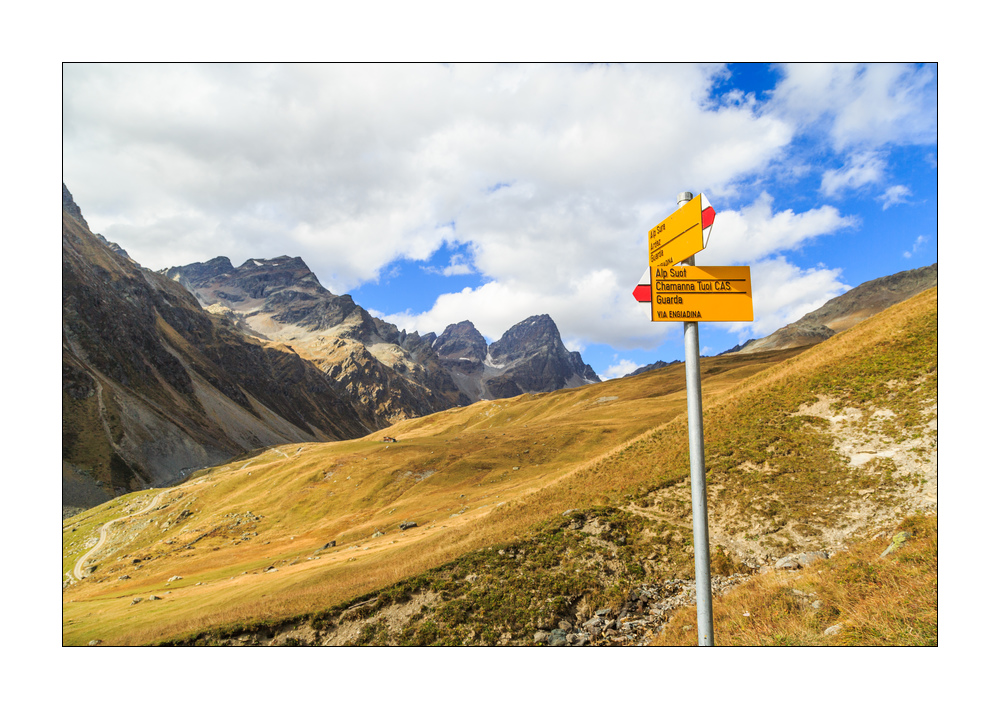 Wanderwegweiser im Val Tuoi #336850