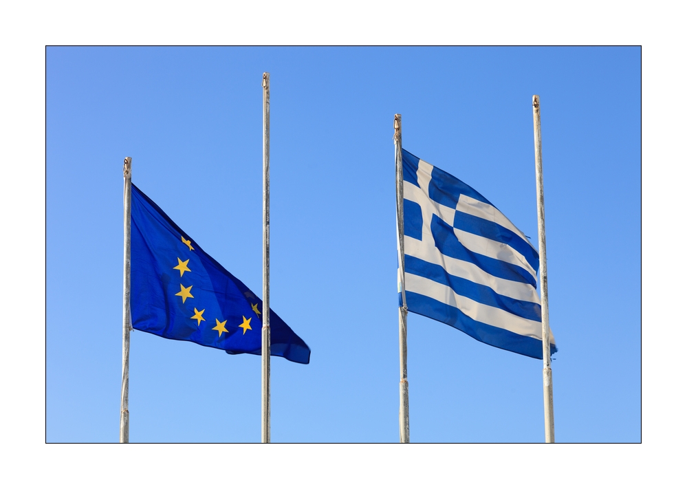 Flaggen Griechenland und EU #37111
