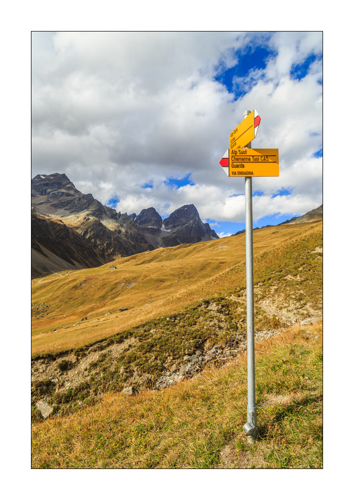 Wanderwegweiser im Val Tuoi #336854